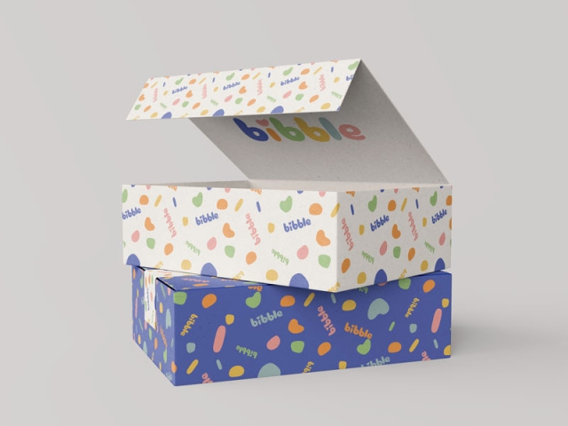 Bibble Baby Products postal box packaging design